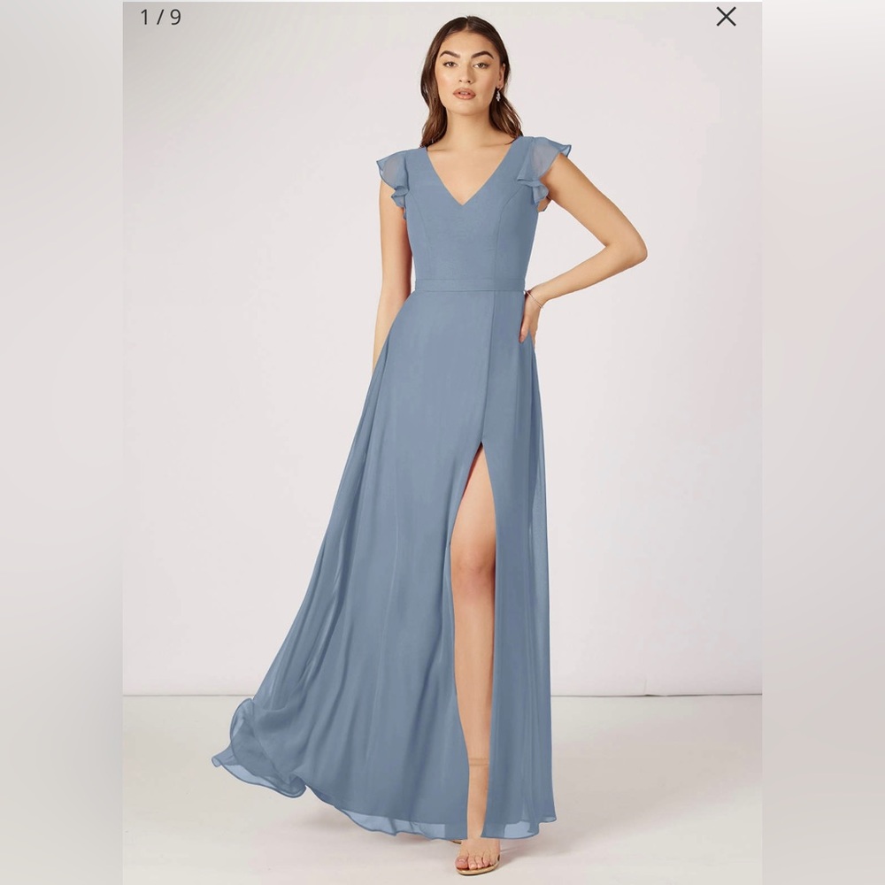 Azazie A16 Dusty Blue Claudine Dress